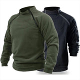 Men's Stand Collar Mock Neck Pullovers - Black - Sweater - 4XL - Polyester - image 8