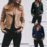 Women's Diagonal Zipper Short Jacket - Champagne - Jacket - 5XL - Polyester - image 6
