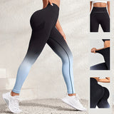 Women's Gradient Smile Yoga Pants - Light Gray - Gradient / Fitness Pants - XL - Spandex Polyester - image 10