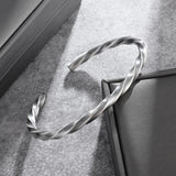 Men's Women's Nordic Twisted Bangle - Silver - AL20539 - Adjustable - Alloy/Silver Plated - image 14