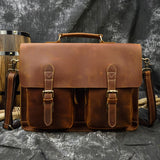 Messenger Bags Men's Leather Laptop Bag - Brown - Men's Bag - Large - Genuine Leather - image 5