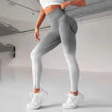 Women's Gradient Smile Yoga Pants - Light Gray - Gradient / Fitness Pants - XL - Spandex Polyester - image 7