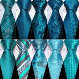 Funki Buys | Neckties | Men's 3 Pcs Shades of Teal Formal Tie Sets