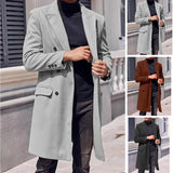 Men's Stylish Business Casual Overcoat - Grey - Jacket - 2XL - Polyester - image 19