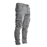 Men's Slim Fit Skinny Denim Jeans - Black - Skinny Jeans - 4XL - Polyester Denim - image 21