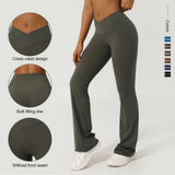 Women's Fashion Yoga Flare Leggings - Black - Yoga Pants - XXL - Polyester - image 14