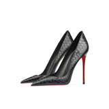 Women's Red Sole Snake Print Stilettos - Black - 1 / 12cm Stiletto - 46 B - PU Suede Leather - image 11