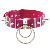 Women's Ring Collar Gothic Necklace - Rose Red - Ring Collar Necklace - PU Leather - image 2