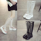 Women's Cut Out Gladiator Sandals - Black - Platform Sandals - 42 B - PU Leather - image 26