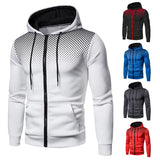 Men's Zip Up Tie Up Hoodie Pullovers - Black/Red - Pullover - 4XL - Polyester - image 8