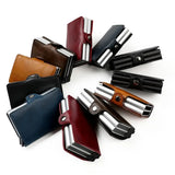 Unisex RFID Popup Card Holder - Brown - RFID Popup Card Wallet - 3.93 x 2.75 x 0.78" - PU Leather - image 1