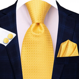 Funki Buys | Neckties | Men's 3 Pcs Bright Yellow Formal Tie Set