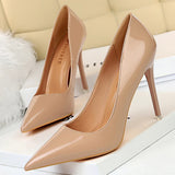 Women's Formal Mid-Heel Nude Scarpins - Nude - 10.5cm - Formal Stilettos - 43 B - PU Patent Leather - image 4