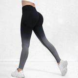 Women's Gradient Smile Yoga Pants - Light Gray - Gradient / Fitness Pants - XL - Spandex Polyester - image 31