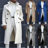 Men's Smart Double Breasted Dress Coat - Khaki - Jacket - 5XL - Polyester - image 1