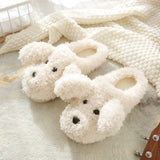 Women's Fluffy Cartoon Dog Fur Slippers - Beige - Dog Slippers - XXL - Plush - image 18