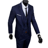 Men's Classic 3 Pcs Formal Wedding Suit - Wine Red - Suit - 6XL - Polyester - image 8