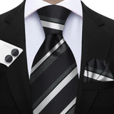 Funki Buys | Neckties | Men's 3 Pcs Striped Jacquard Tie Set