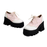 Women's British Walker Chunky Platforms - Black/Beige - Platform Chunky Shoes - 43 B - PU Patent Leather - image 34