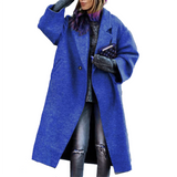 Women's Long Woolen Loose Overcoat - Black - Ladies Coat - XXL - Wool Blend - image 30