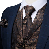 Men's 4 Pcs Formal Silk Paisley Tie Vest Set - Purple - Tie Set - MD-0414-7884 - 3XL - Silk - image 16