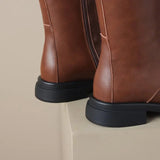 Women's Real Leather Lace Up Riding Boot - Brown - 1 / Short Plush - 10.5 B - Genuine Leather - image 9
