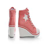 Women's Canvas Elevator Platform Sneaker - Black - Platform Sneakers - 43 B - Canvas - image 19