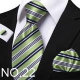 Funki Buys | Neckties | Men's 3 Pcs Striped Jacquard Tie Set