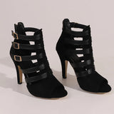 Women's Spike Heel Gladiator Sandals - Blue - Buckle Sandals - 12 B - PU Leather - image 8