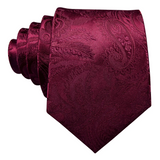Funki Buys | Neckties | Men's 3 Pcs Maroon Floral Luxury Tie Set