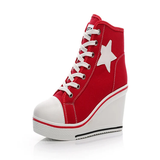 Women's Canvas Elevator Platform Sneaker - Black - Platform Sneakers - 43 B - Canvas - image 22