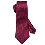 Funki Buys | Neckties | Men's 3 Pcs Maroon Floral Luxury Tie Set