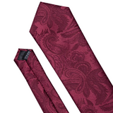 Funki Buys | Neckties | Men's 3 Pcs Maroon Floral Luxury Tie Set