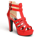 Women's Platform Gladiator Stilettos - Black - Heels - 43 B - PU Leather - image 39