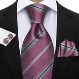 Funki Buys | Neckties | Men's 3 Pcs Striped Jacquard Tie Set