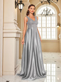 Women's Elegant Satin Sequin Dresses - Navy Blue - Evening Dress - XXL - Polyester Sequin - image 42
