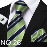 Funki Buys | Neckties | Men's 3 Pcs Striped Jacquard Tie Set