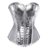 Women's Faux Leather Fitted Corset - Black - Zip Up Corset - 7XL - PU Leather - image 19