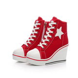 Women's Canvas Elevator Platform Sneaker - Black - Platform Sneakers - 43 B - Canvas - image 23