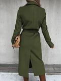 Women's Elegant Long Tie Belt Overcoats - Khaki - Women's Jacket - XXXL - Polyester - image 25
