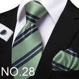 Funki Buys | Neckties | Men's 3 Pcs Striped Jacquard Tie Set