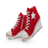 Women's Canvas Elevator Platform Sneaker - Black - Platform Sneakers - 43 B - Canvas - image 21