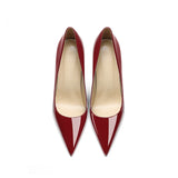 Women's Luxury Patent Leather Stilettos - Burgundy - 12cm - 43 B - Genuine Patent Leather - image 4