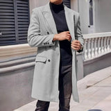 Men's Stylish Business Casual Overcoat - Grey - Jacket - 2XL - Polyester - image 2