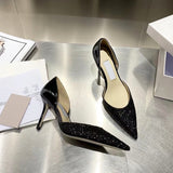 Women's Leather Sequin Glitter Bridal Shoe - Champaign - 4cm / Stilettos - 44 B - Genuine Leather - image 27