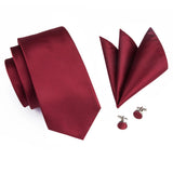 Funki Buys | Neckties | Men's 4 Pcs Crimson Luxury Silk Tie Set