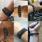 Unisex Metal Bike Chain Wristband - Black - Bike Chain Bracelet - 17cm Bracelet - Stainless Steel - image 9
