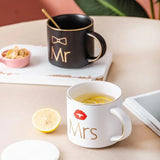 Mr and Mrs Coffee Mugs Bridal Gift-Set - White/Black - Mr and Mrs 2 Cup Set - 400ml - Ceramic - image 46