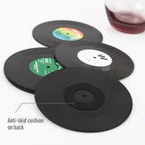 Funki Buys | Coasters | Vinyl Retro Record C... - Black - Vinyl Record Coasters / BPA Free Plastic / 4.13" x 0.98" - image 12