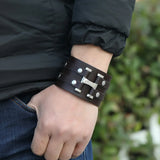 Unisex Leather Buckle Clip Wristbands - Black - 1 / 2 Pcs Wristbands - Medium - PU Leather - image 5